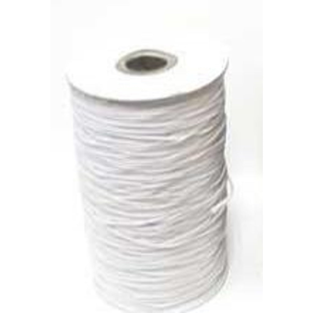 2mm round White elastic